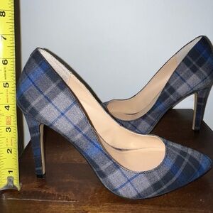 Jessica Simpson Blue/Gray Plaid Heels